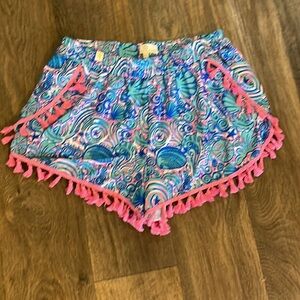Simply Southern - Women’s beachy seashell fringe lounge shorts L / XL